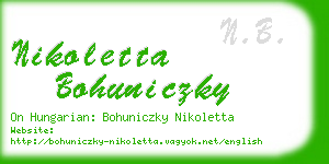 nikoletta bohuniczky business card